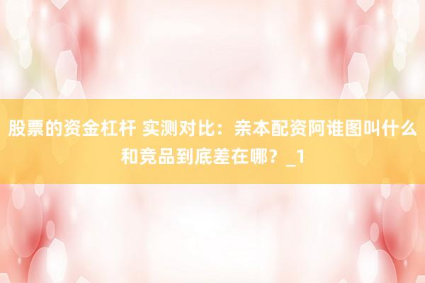股票的资金杠杆 实测对比：亲本配资阿谁图叫什么和竞品到底差在哪？_1