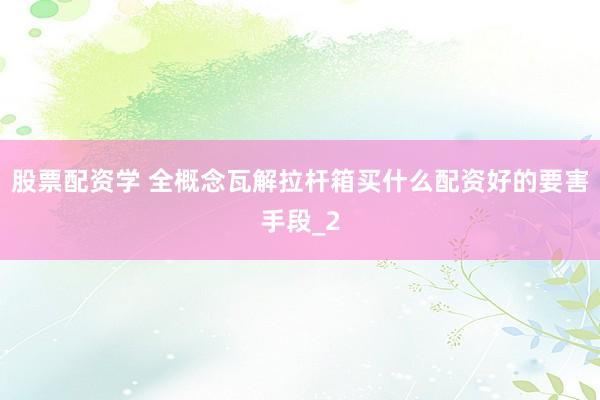 股票配资学 全概念瓦解拉杆箱买什么配资好的要害手段_2