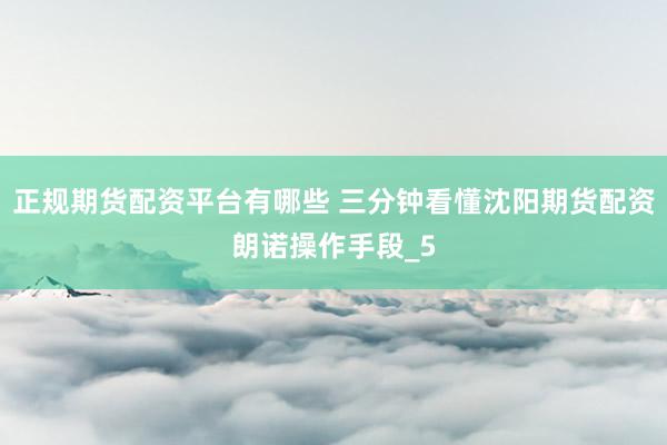 正规期货配资平台有哪些 三分钟看懂沈阳期货配资朗诺操作手段_5