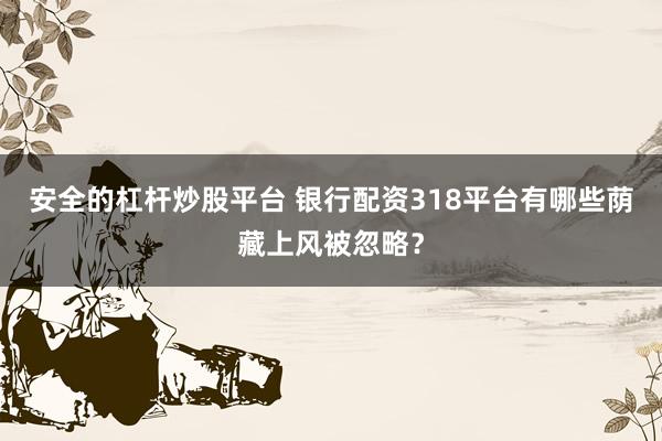 安全的杠杆炒股平台 银行配资318平台有哪些荫藏上风被忽略？